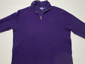 Polo Ralph Lauren Purple Half-Zip Cotton Sweater Size XXL Mens Knit Pullover